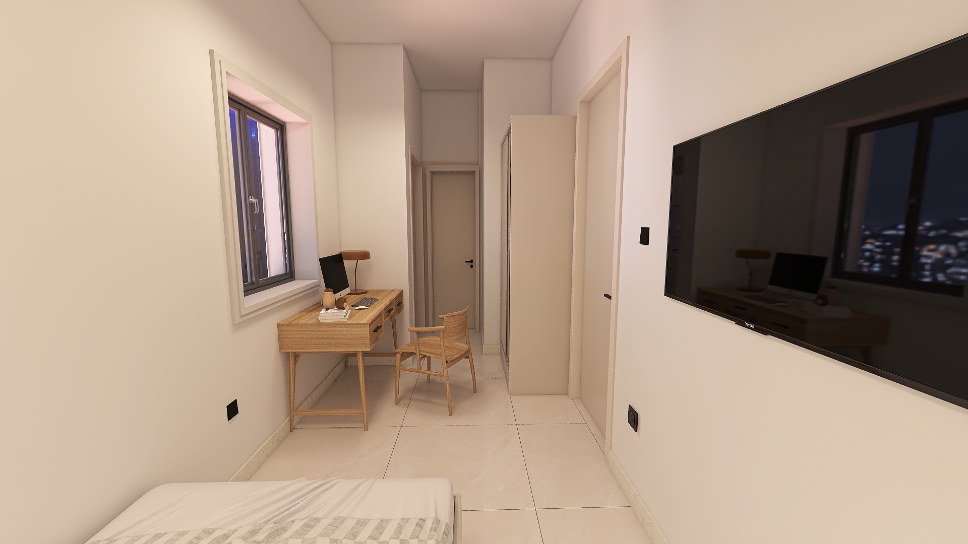 Proposed visualisation — second bedroom, wide angle