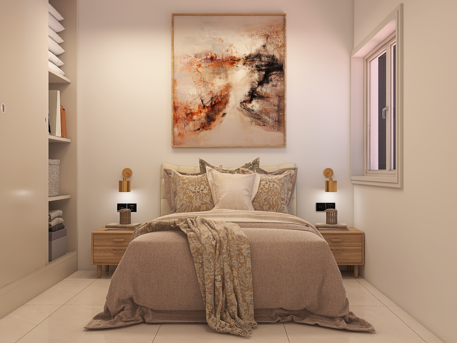 Proposed visualisation — master bedroom with the window open to daylight