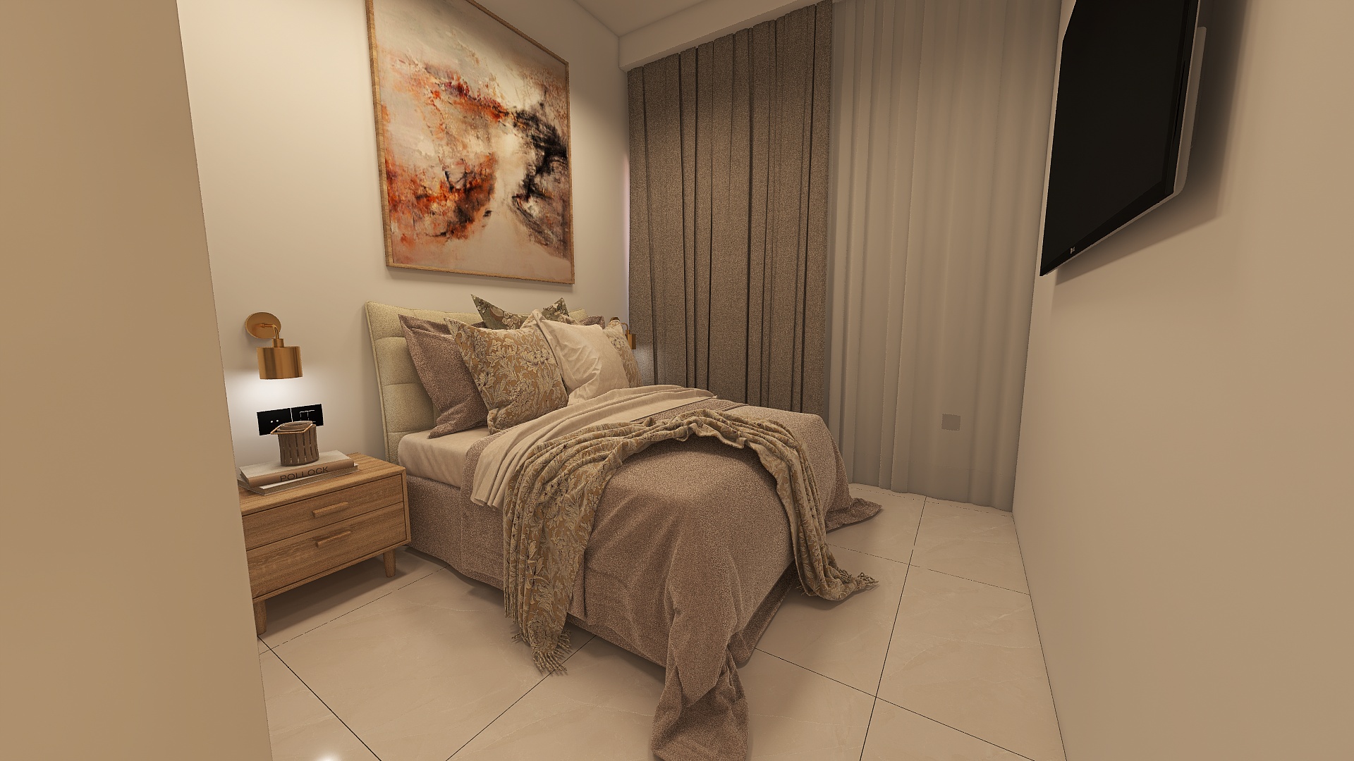 Proposed visualisation — master bedroom towards the window