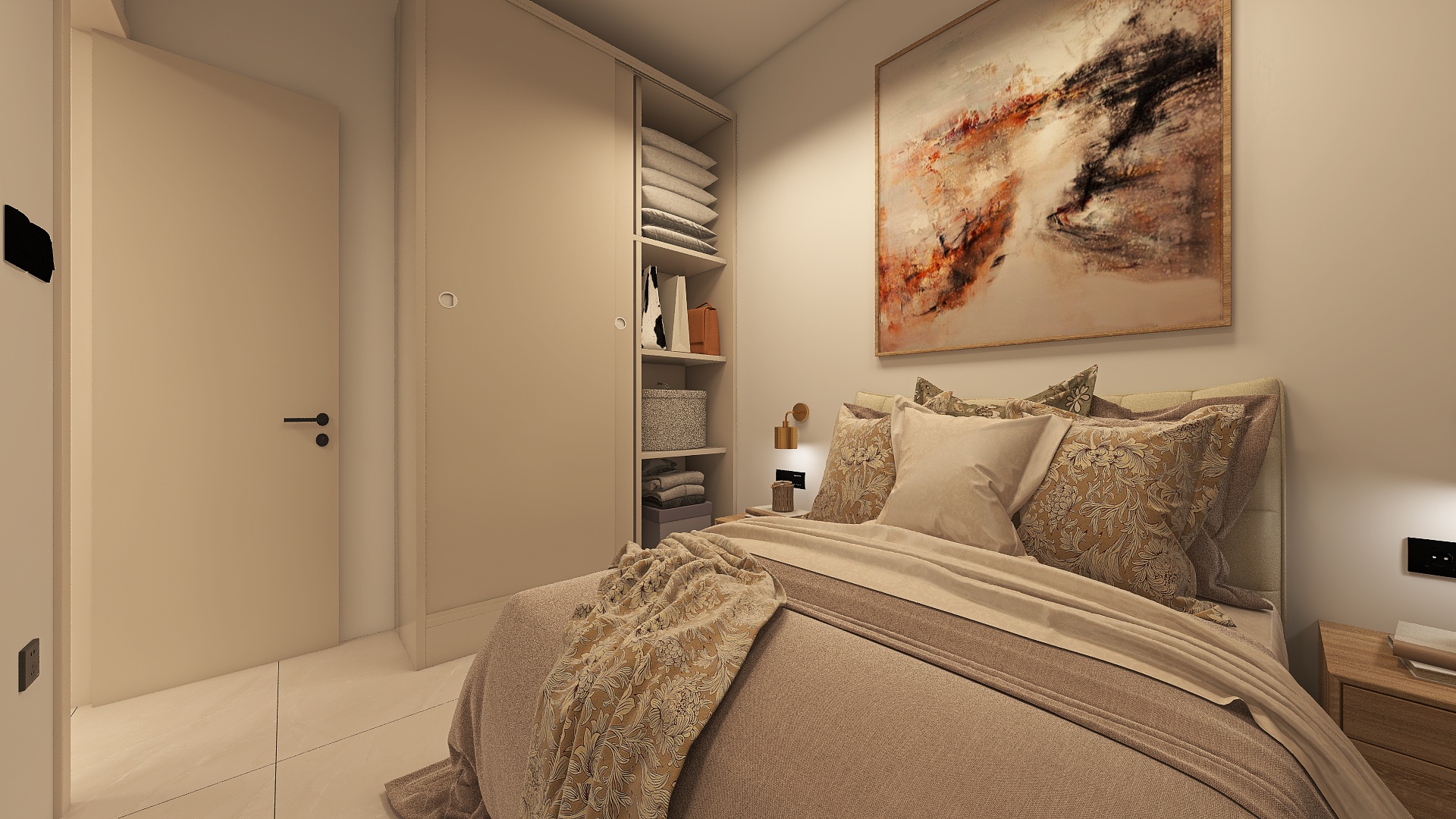 Proposed visualisation — master bedroom and built-in wardrobe